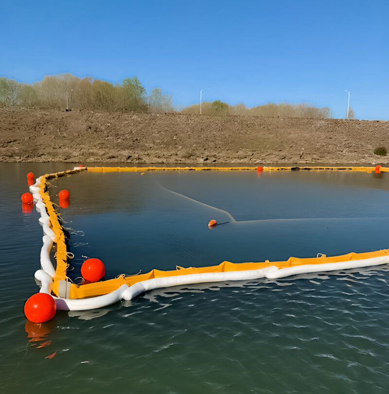 submersible boom in water
